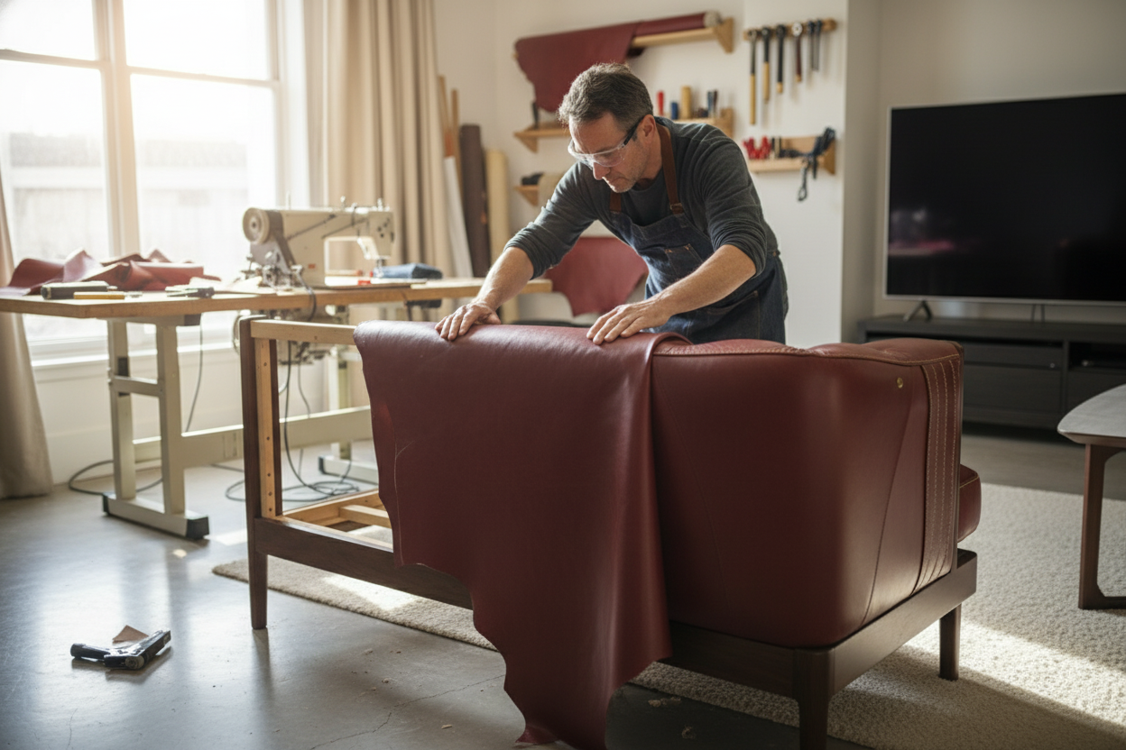 Burgundy Leather Crafting