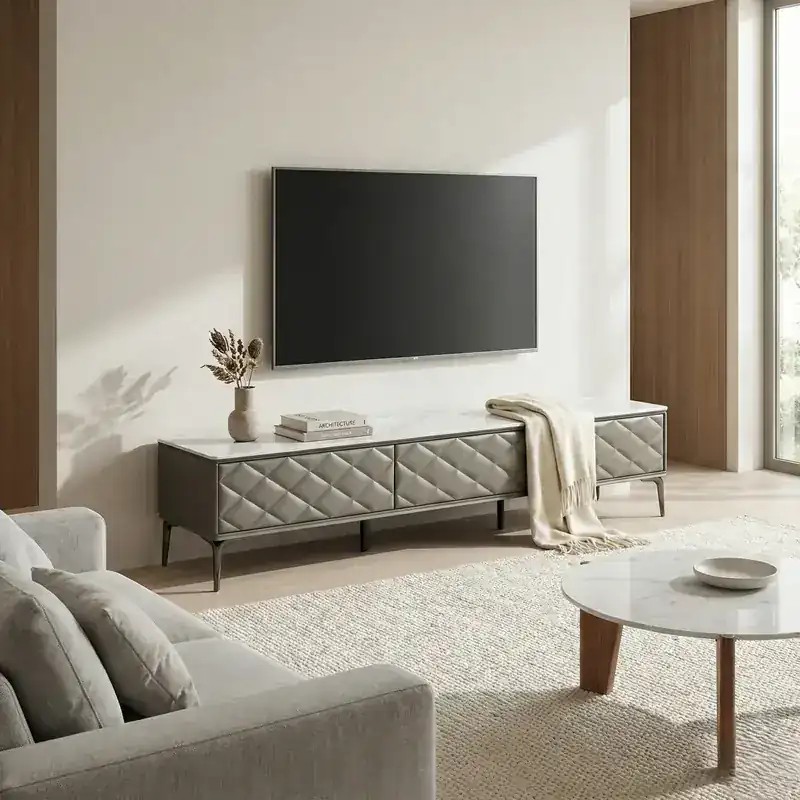 Satin White Statement Gloss TV Console