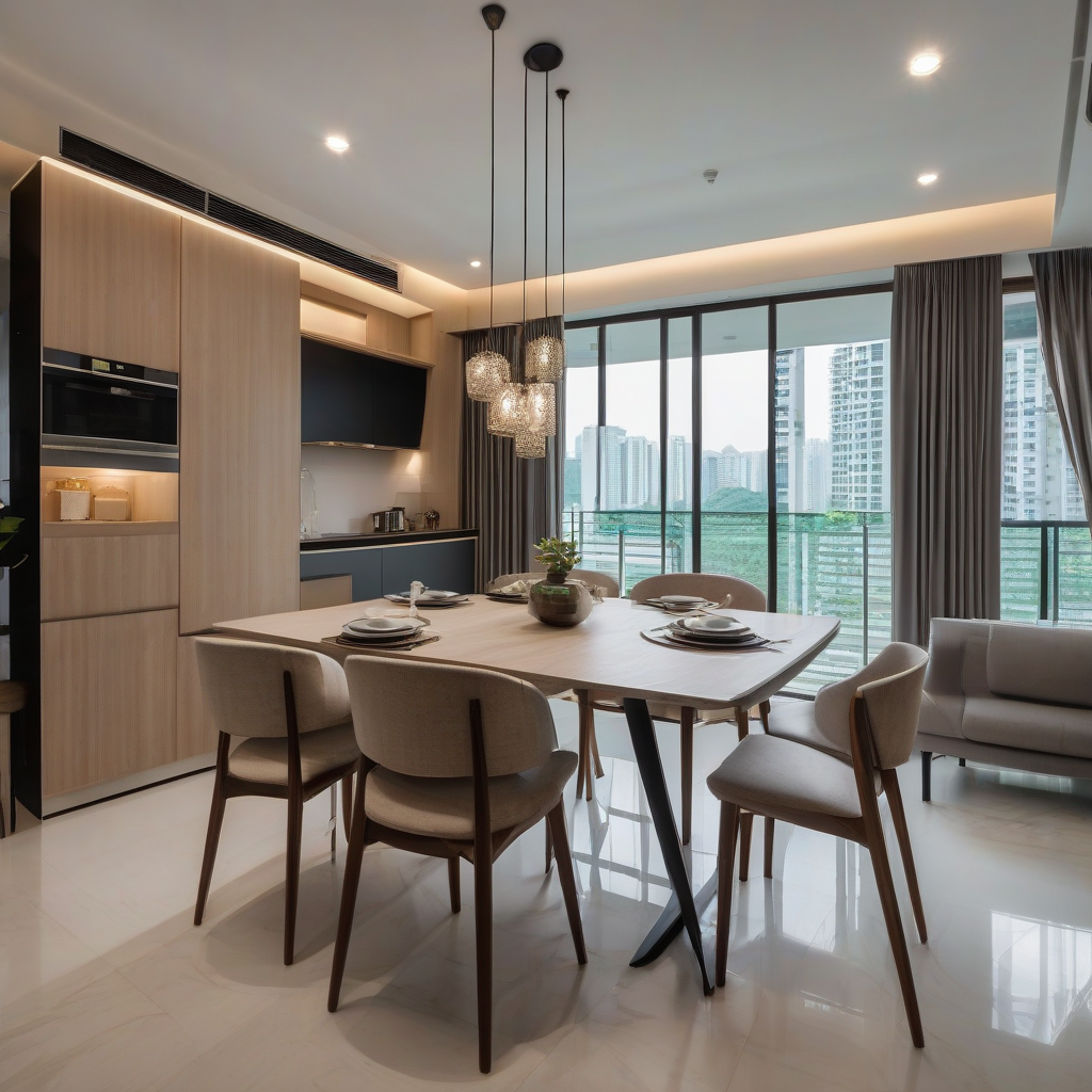Creating a Dining Area in an Open-Concept BTO Without a Dining Room - Singapore Home Interior