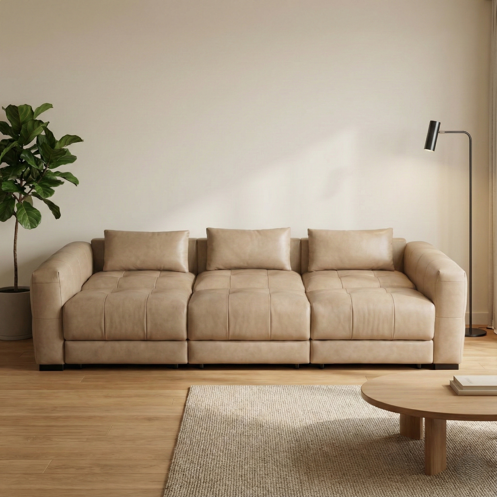 Lazy Lounger Half Leather Recliner Sofa